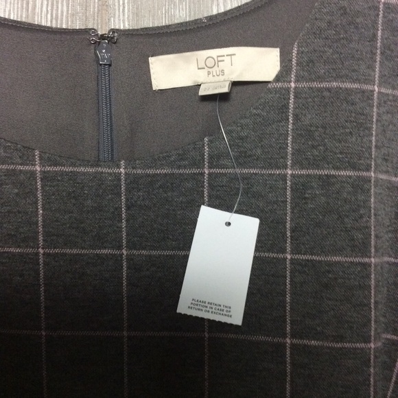 NWT LOFT Gray & Lavender Dress PLUS SIZE - Picture 5 of 6